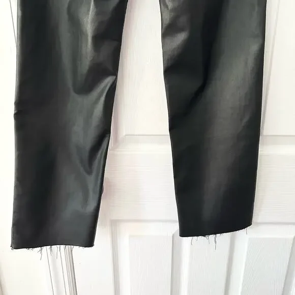 Abercrombie & Fitch Black Coated The Ankle Straight Ultra High Rise Jeans 28/6R - Picture 9 of 13